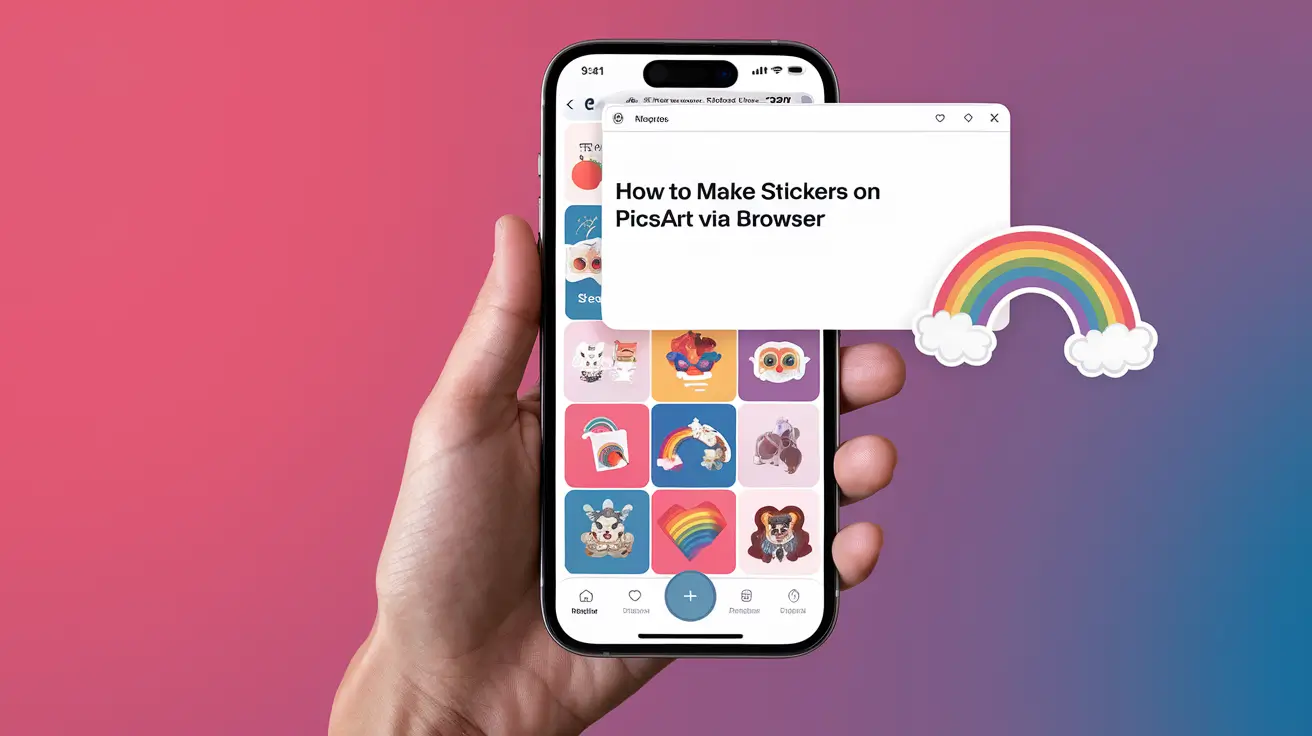 كيفية صنع ملصقات على PicsArt عبر المتصفح